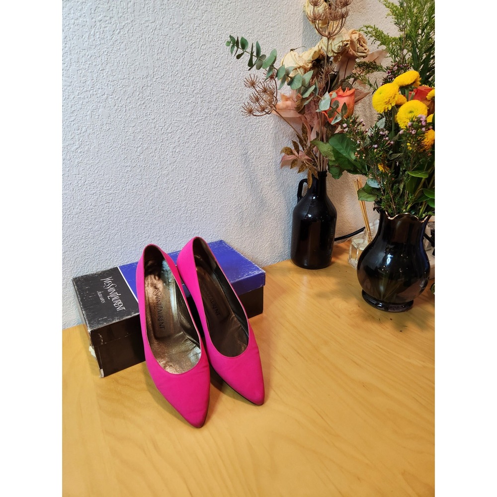 Yves Saint Laurent‎ YSL Pink Pointed Toe Pumps Classic Heels Size US 7 - Picture 3 of 12